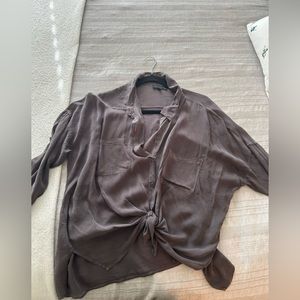 Cargo pocket tie front top- XS lightly worn